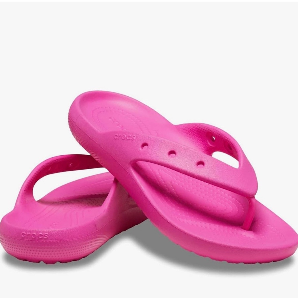 **NWOT**Crocs Unisex-Adult Classic Flip Flops In Hot Pink Sz 7W-5M